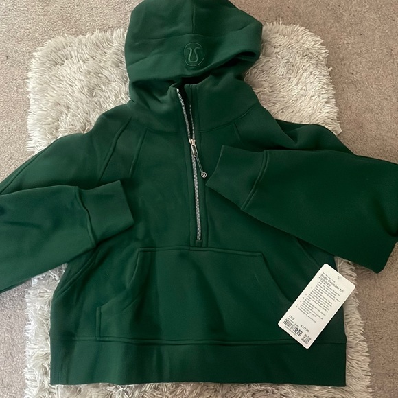 lululemon athletica Tops - NWT Lululemon oversized scuba half zip in evergreen size XS/S